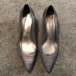 Adrianna Papell Silver Evening Shoes - Heels